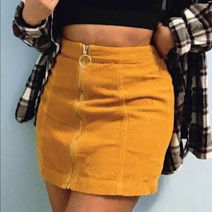 ❌SOLD❌ Forever 21 Zip Up Mustard Corduroy Skirt